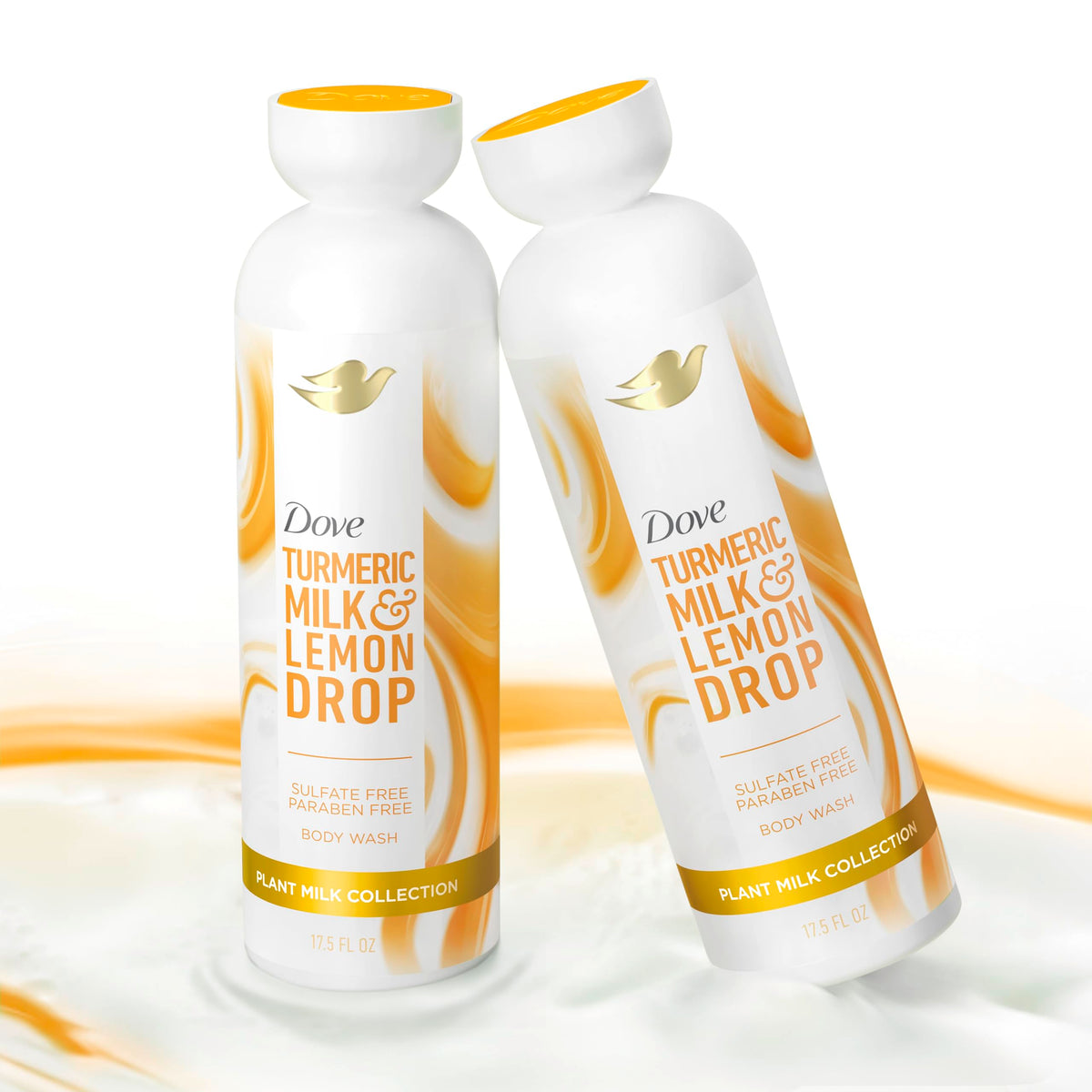 Dove ingredients and pH-balanced label showing gentle, sulfate-free formula benefit