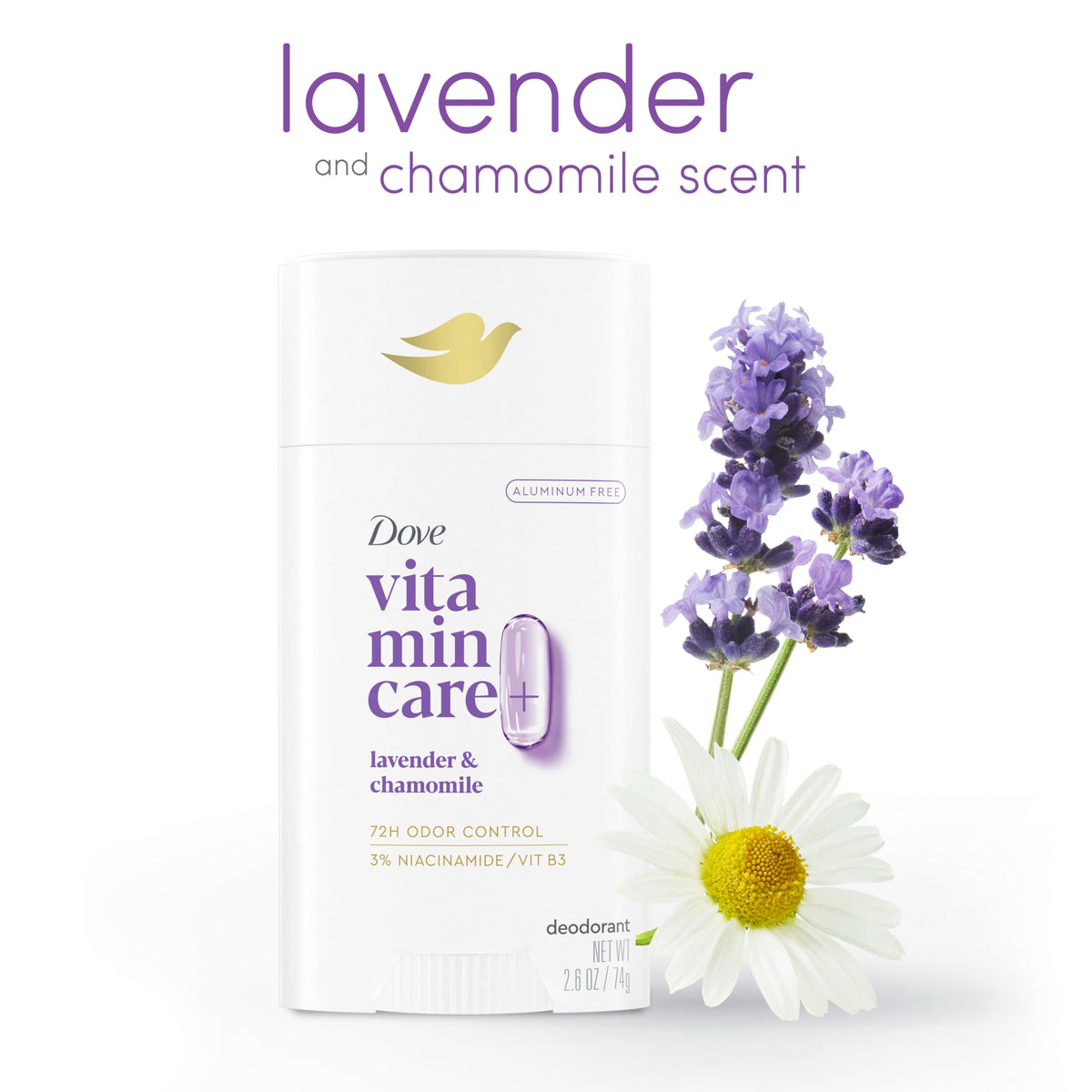 Dove VitaminCare+ being applied to underarm showing comfort and long-lasting freshness