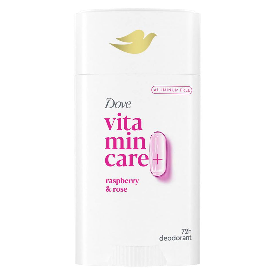 Dove VitaminCare+ front packaging showing scent and 72h protection benefit