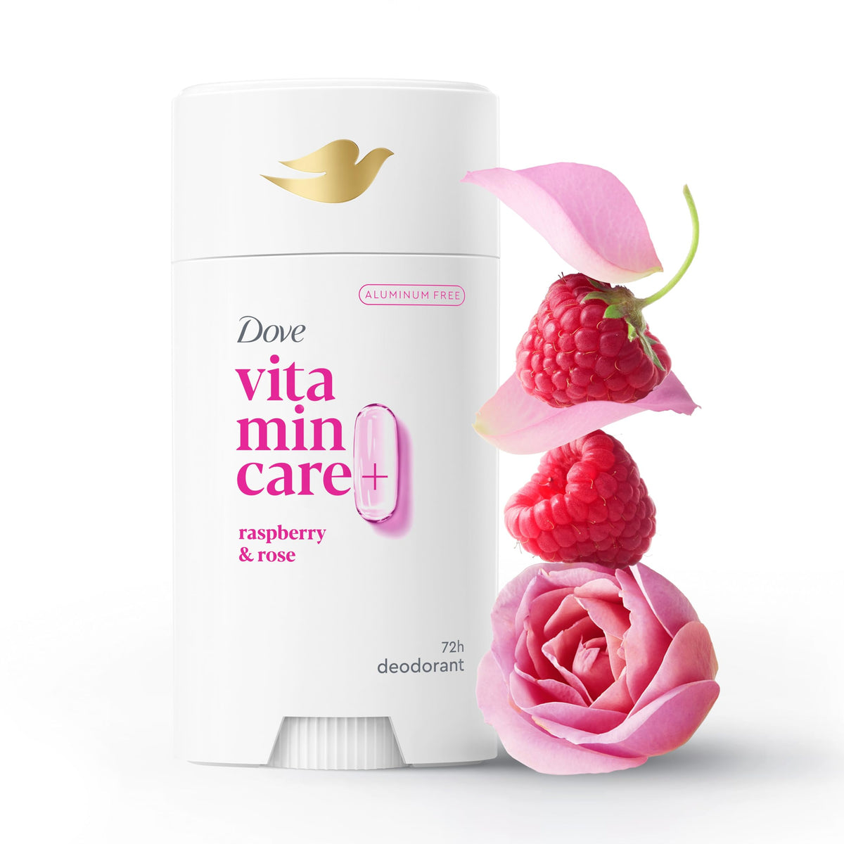 Dove VitaminCare+ texture close-up demonstrating clear, non-sticky glide benefit