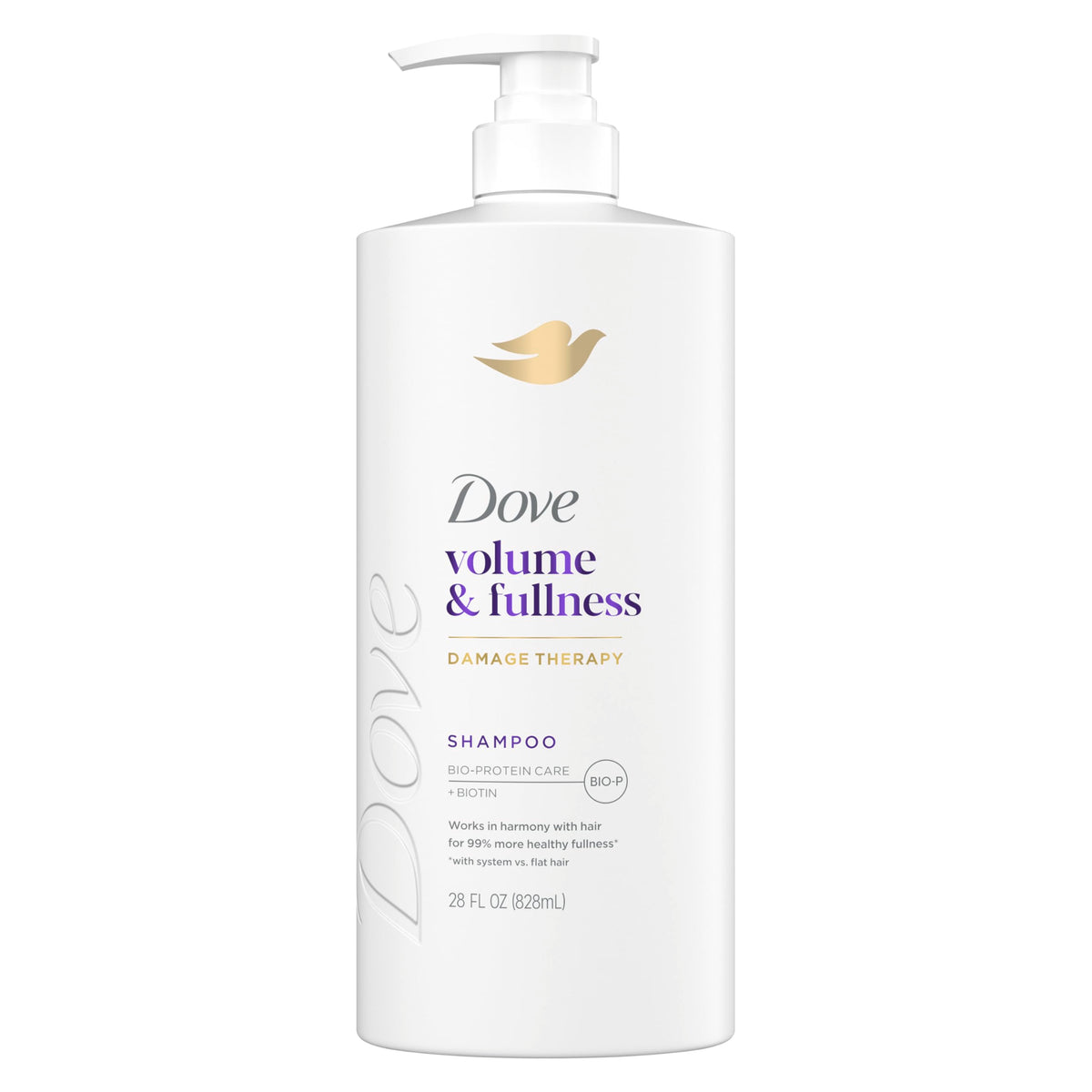 Dove front bottle showing label and slim profile for easy handling and lasting use