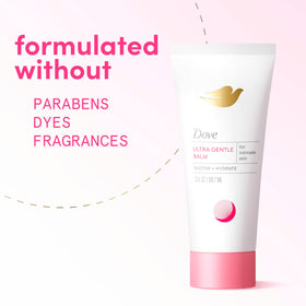 Dove vulva balm ingredients display hyaluronic acid and butters benefit