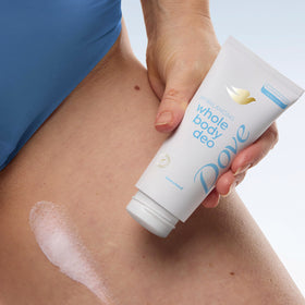 Dove whole body used on intimate area showing sensitive-skin approval