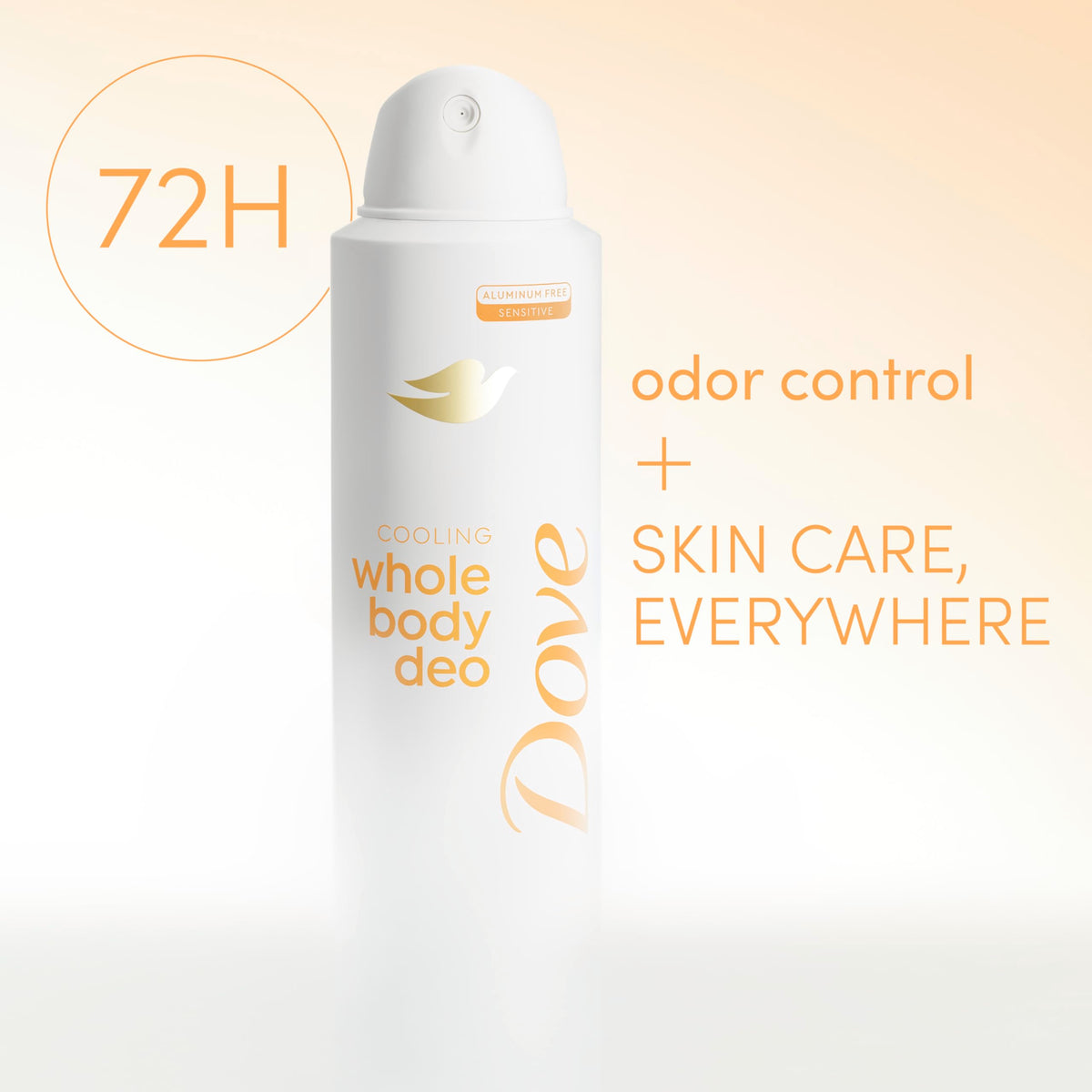 Dove whole body deodorant side label detailing ingredients and benefits