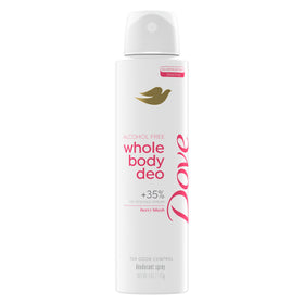 Dove whole body deodorant front packaging showing Berry Blush scent and benefits