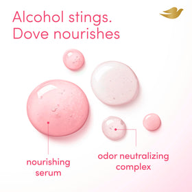 Dove whole body deodorant next to a 4 oz marker showing compact travel size