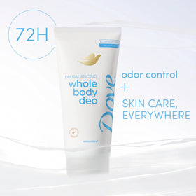 Dove whole body open cream texture highlighting smooth, non-greasy finish