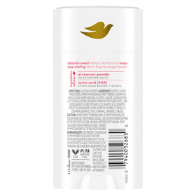 Dove close-up texture of solid stick demonstrating smooth glide and moisture