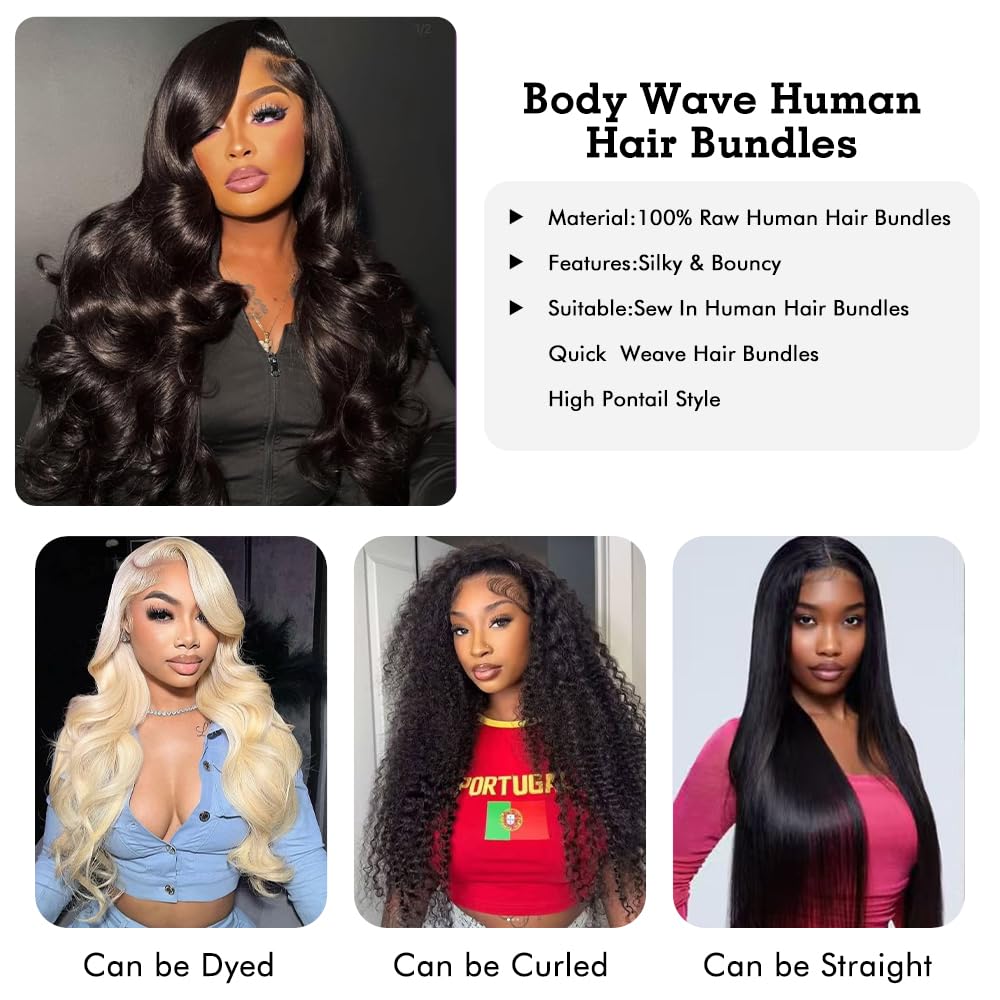 Dowstalgirl length comparison displaying three bundle inch measurements