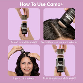 dpHUE bottle held in hand demonstrating compact size for easy travel and on-the-go touch-ups
