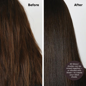 dpHUE application on hair showing easy no-mix use and shine