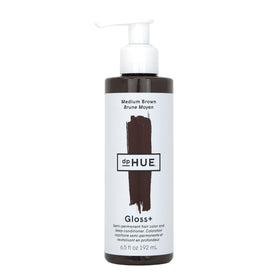 dpHUE Gloss+ bottle front view showing medium brown shade and ready-to-use formula