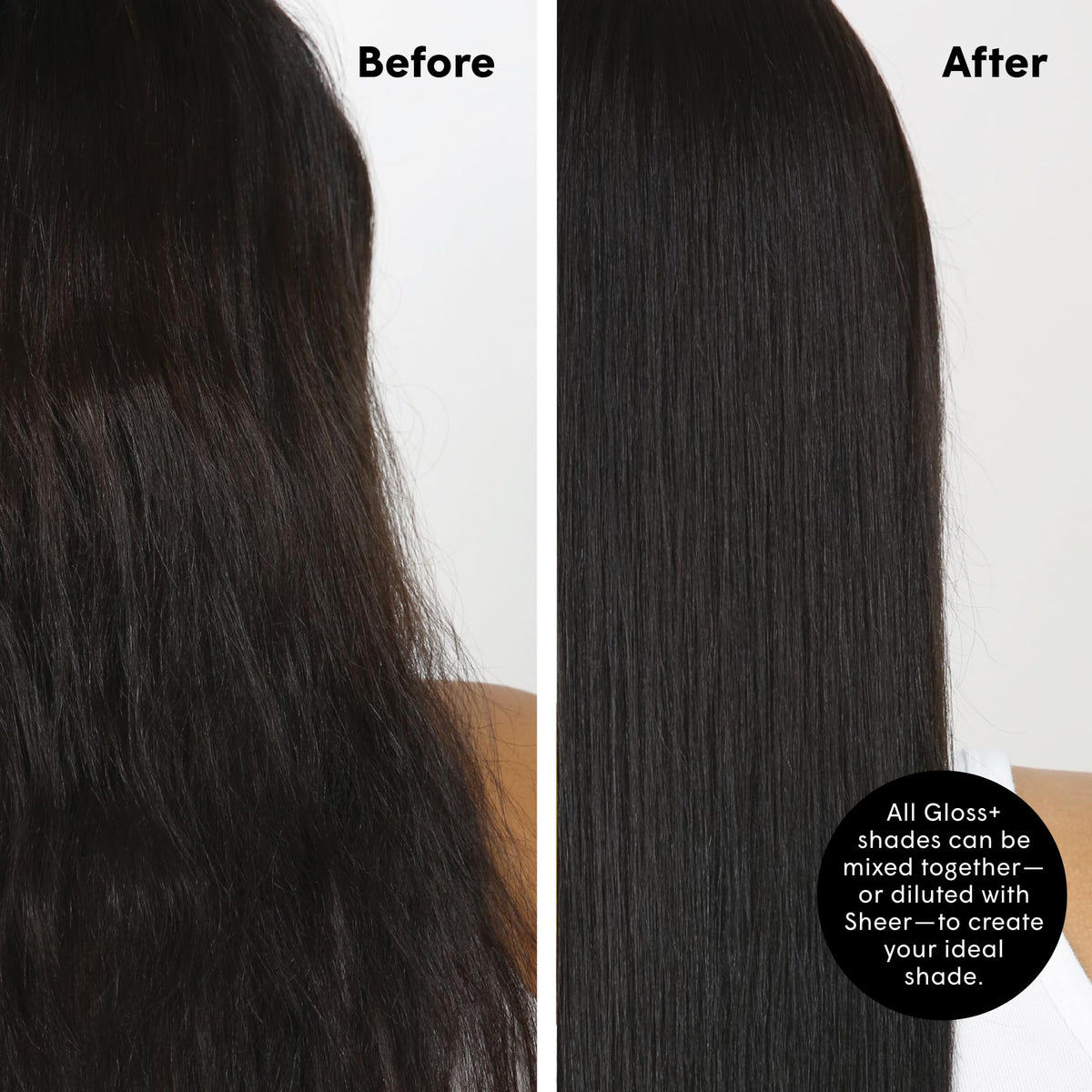 dpHUE Gloss+ Black applied in hand ready to be distributed through damp hair for even coverage