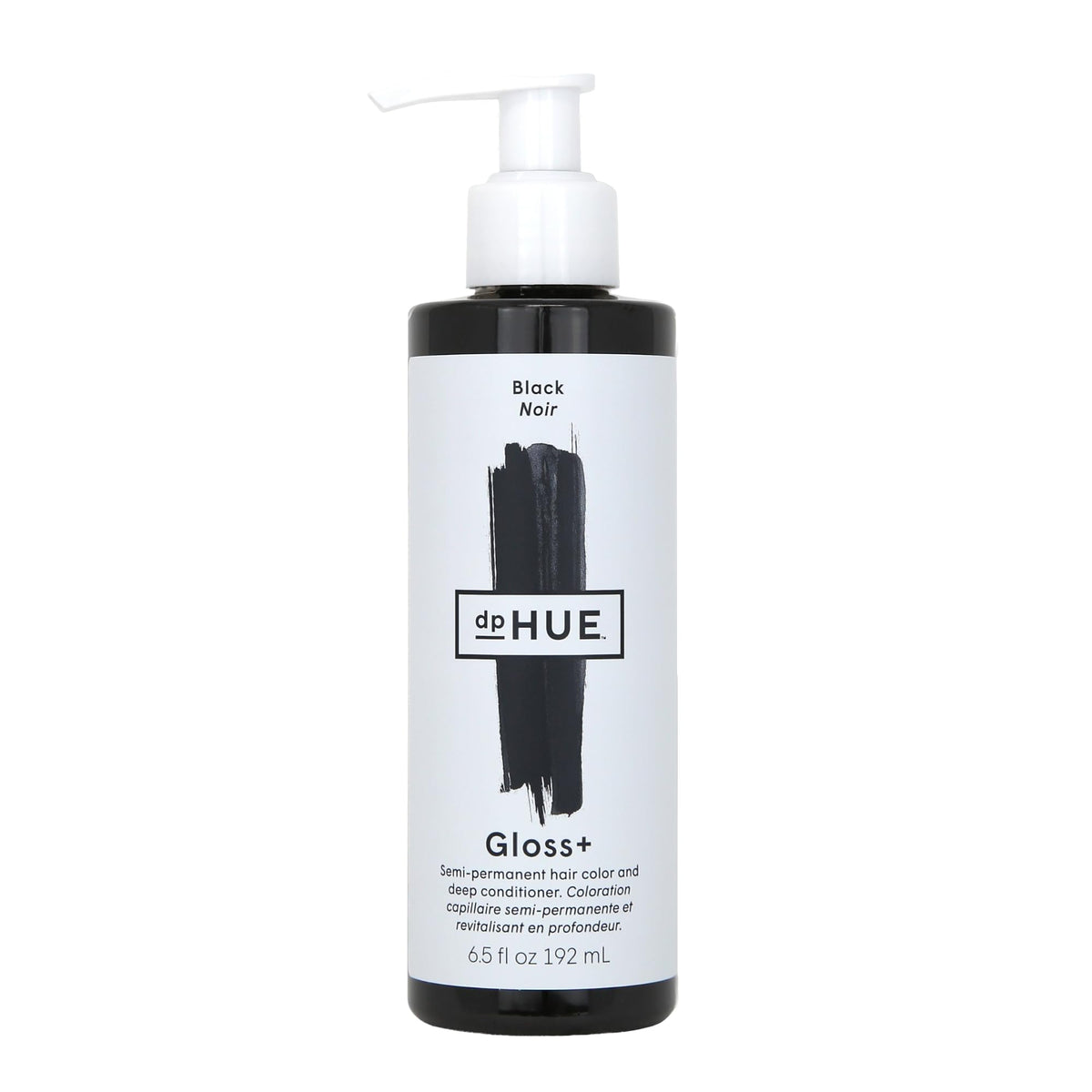 dpHUE Gloss+ Black front bottle showing sleek packaging and product name for easy identification