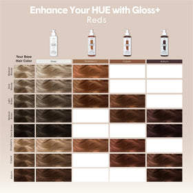 dpHUE Gloss+ Copper being applied to damp hair, demonstrates easy at-home use