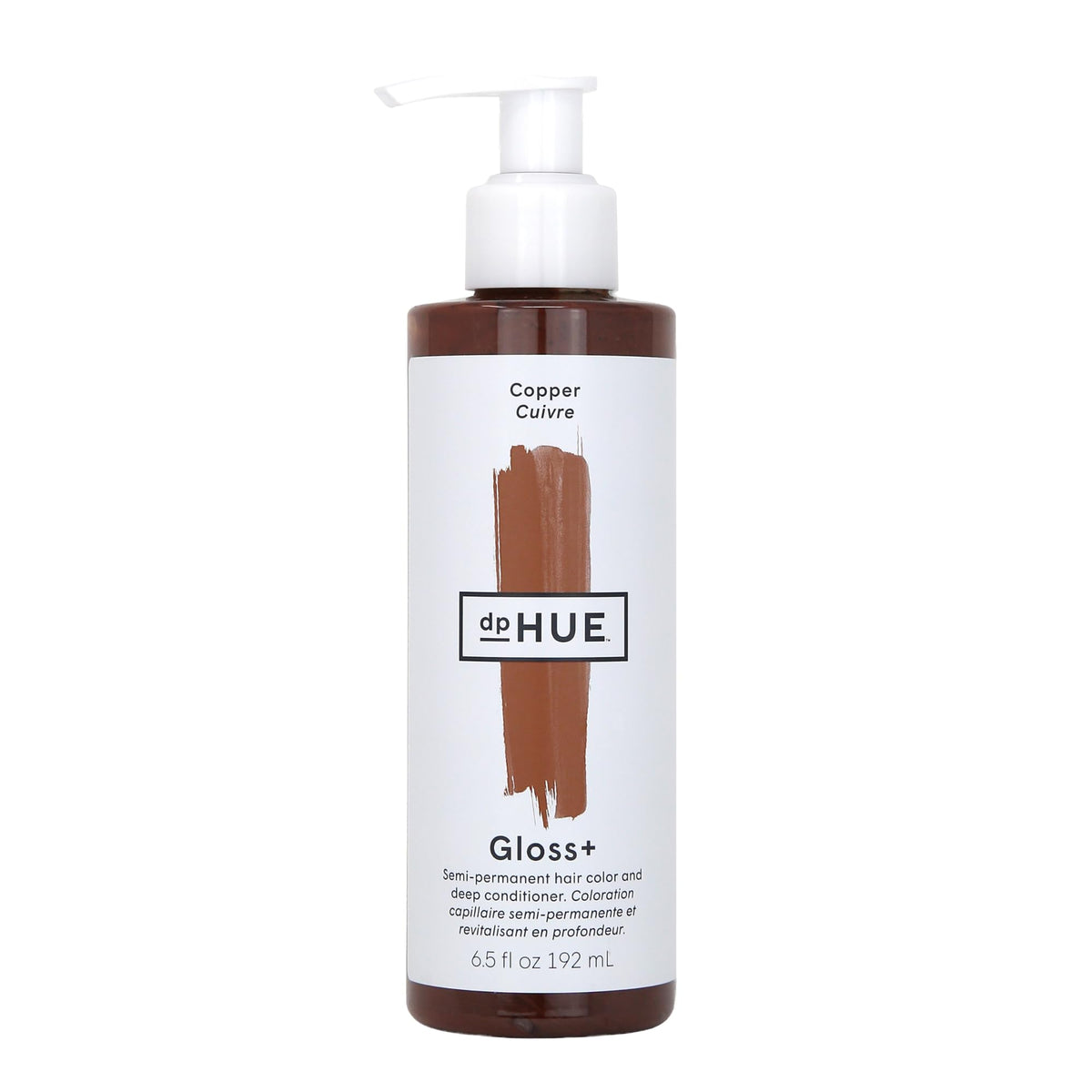dpHUE Gloss+ Copper front packaging showing bottle and label, highlights freshness