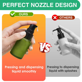 DPLASKA bottle held in hand to show 60ml scale for travel convenience