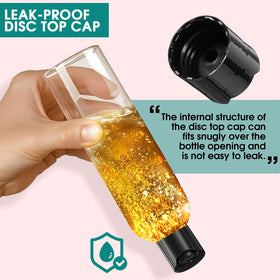 DPLASKA bottles filled with shampoo and conditioner showing quick identification benefit
