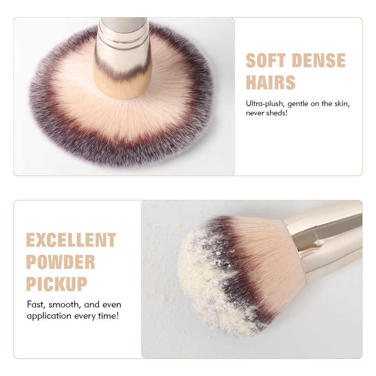 dpolla brush applying liquid foundation on skin for even streak-free finish