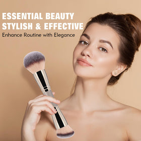 dpolla rounded brush head closeup highlighting soft fibers for seamless blending