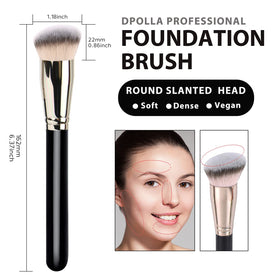 dpolla flat top foundation brush close-up for streak-free buffing and smooth coverage