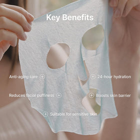 Dr.Althea mask on model showing snug fit and calming coverage benefit