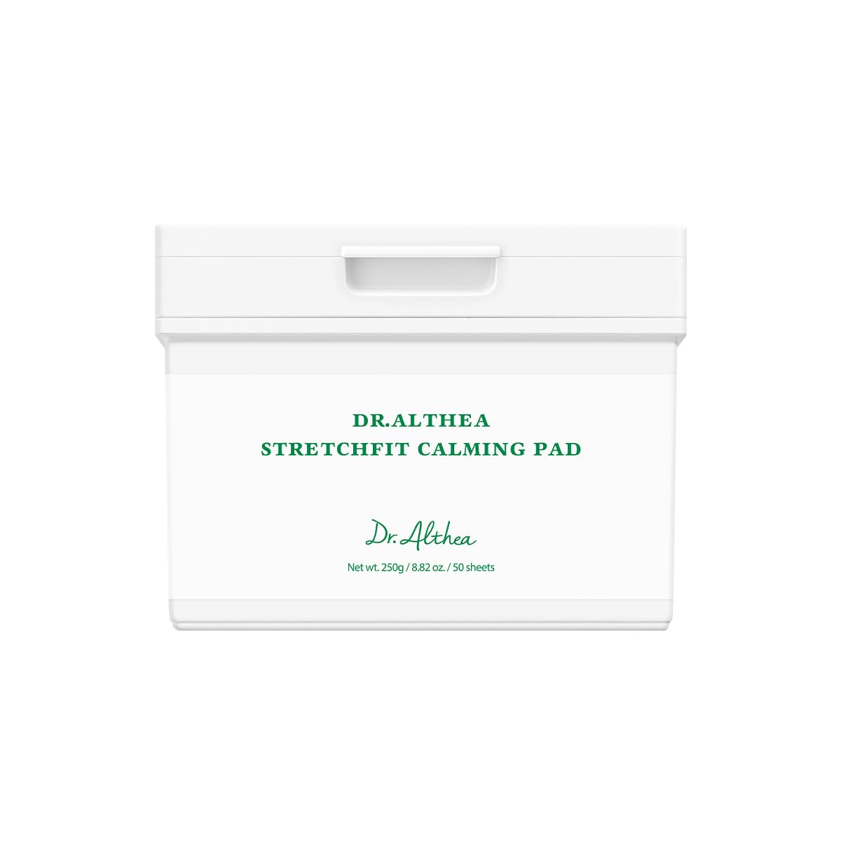 Dr.Althea front packaging showing calming pad benefits and vegan label