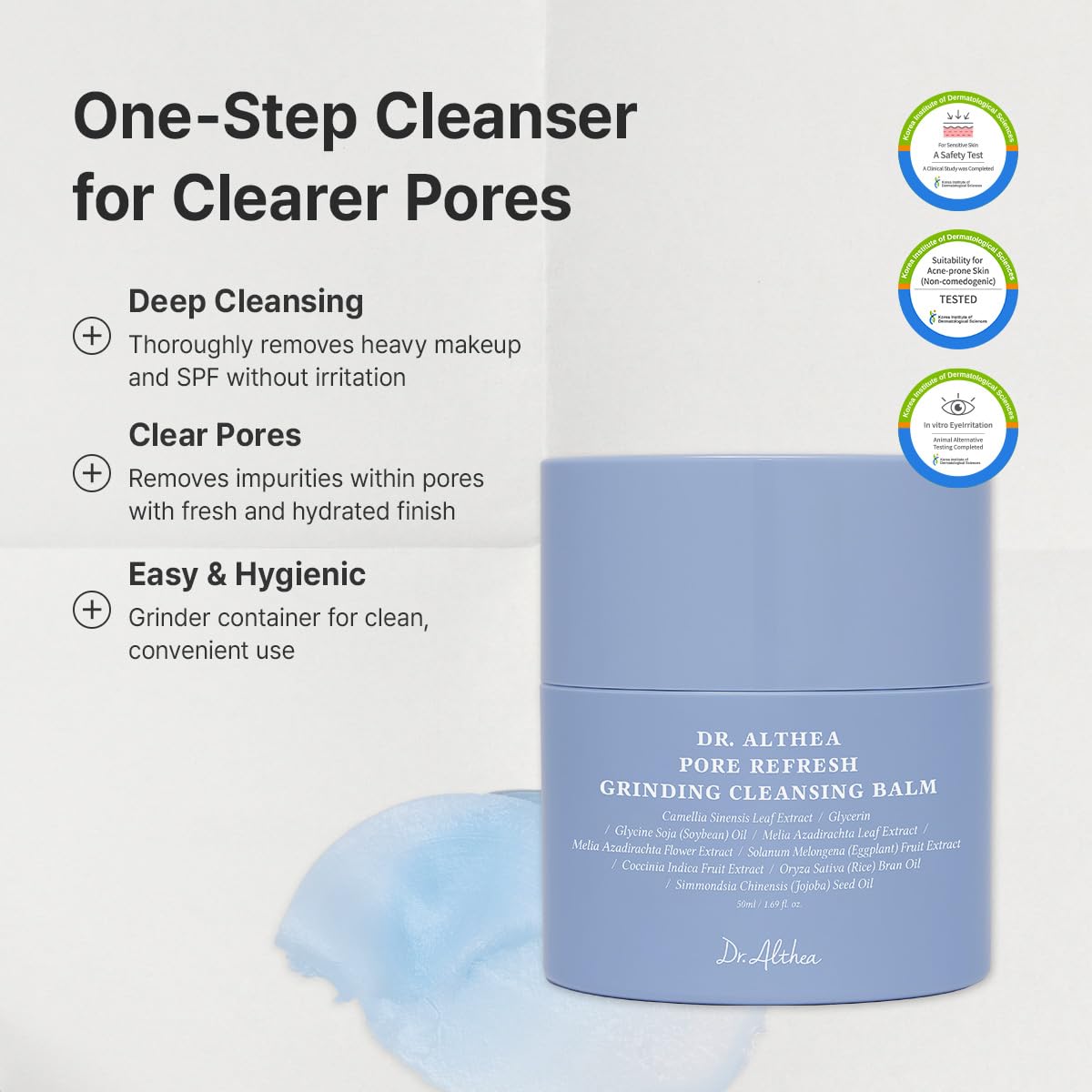 Dr.Althea sorbet texture close-up showing smooth non-greasy finish