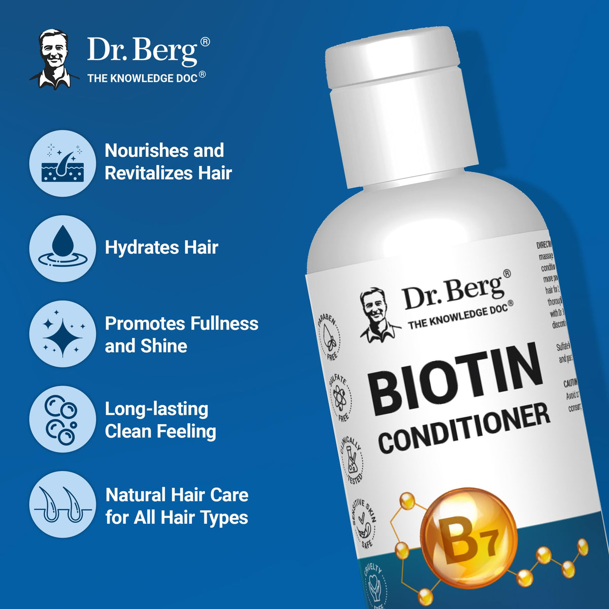 Dr. Berg bottle beside rosemary and peppermint, emphasizes botanical ingredients