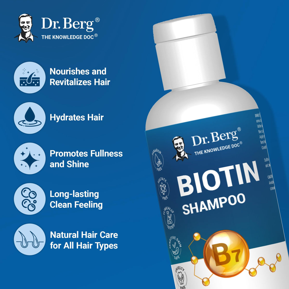 Dr. Berg shampoo lather texture showcasing gentle foam and soft feel