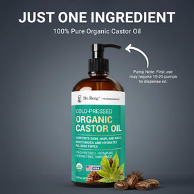 Dr. Berg oil pouring from bottle illustrating cold-pressed texture and control