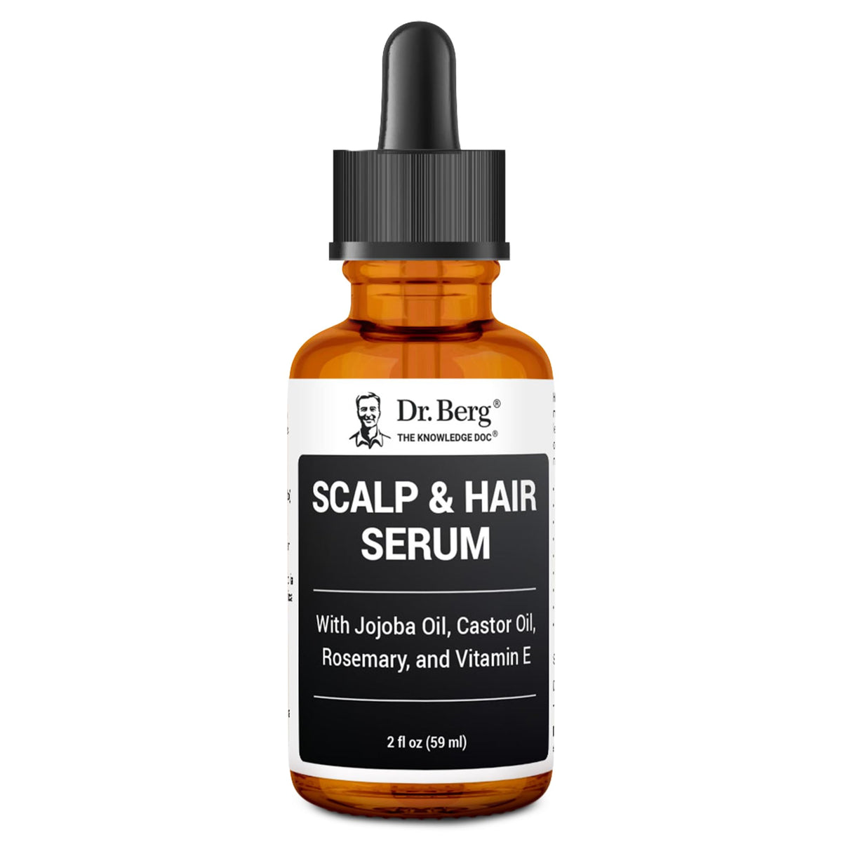 Dr. Berg bottle front view showing serum and nourishing shine