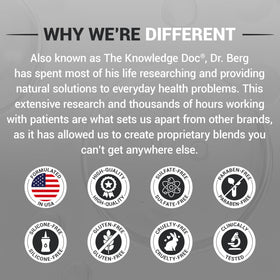 Dr. Berg serum on bathroom vanity suggesting daily styling routine