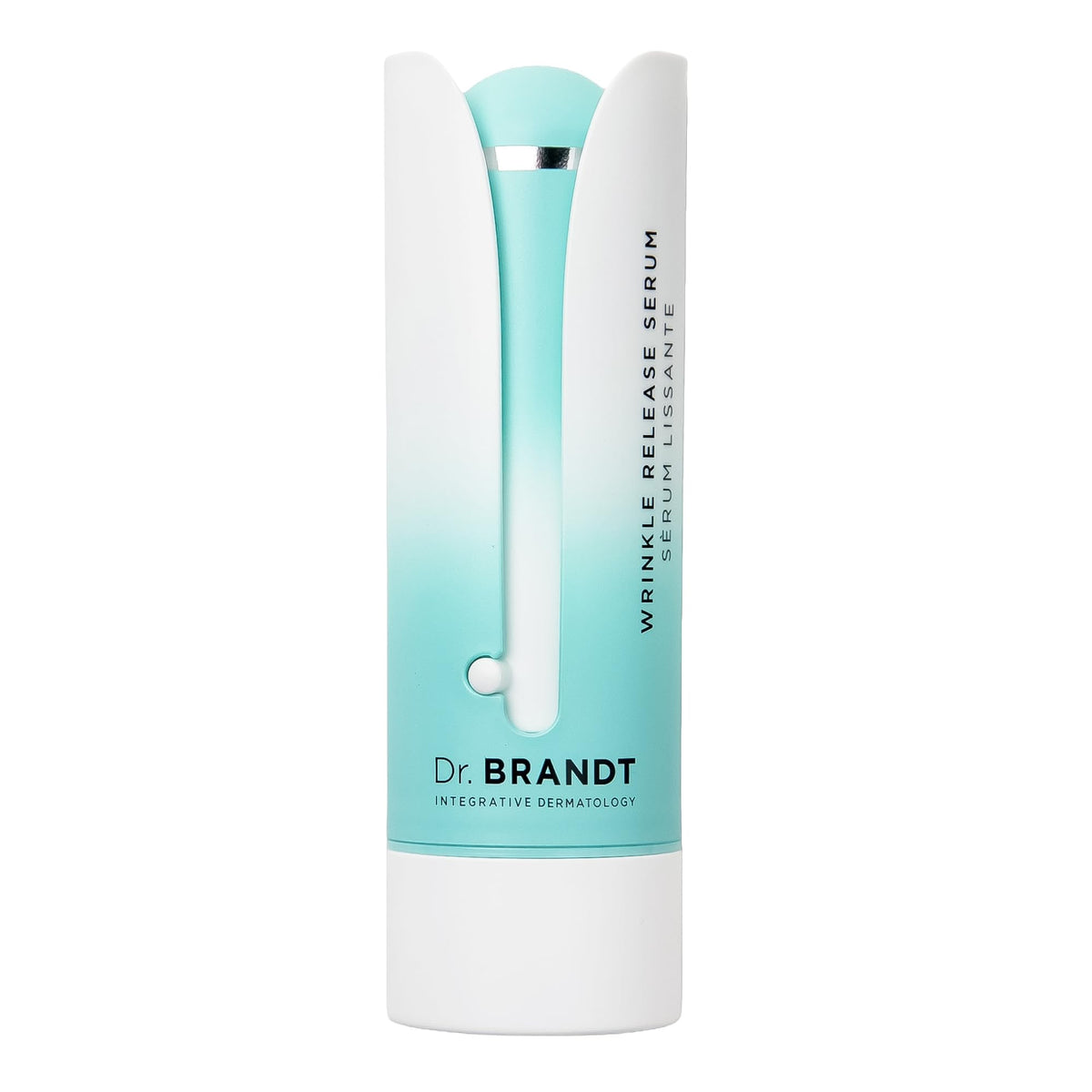 Dr. Brandt bottle front view showing label and product for instant smoothing