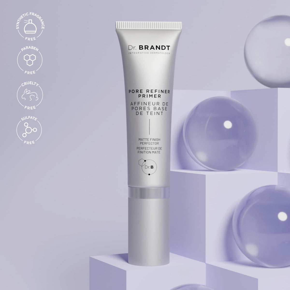Dr. Brandt ingredients display with salicylic acid and red clover benefits