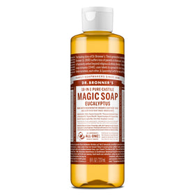 Dr. Bronner's eucalyptus front packaging showing clear brand and scent for quick recognition