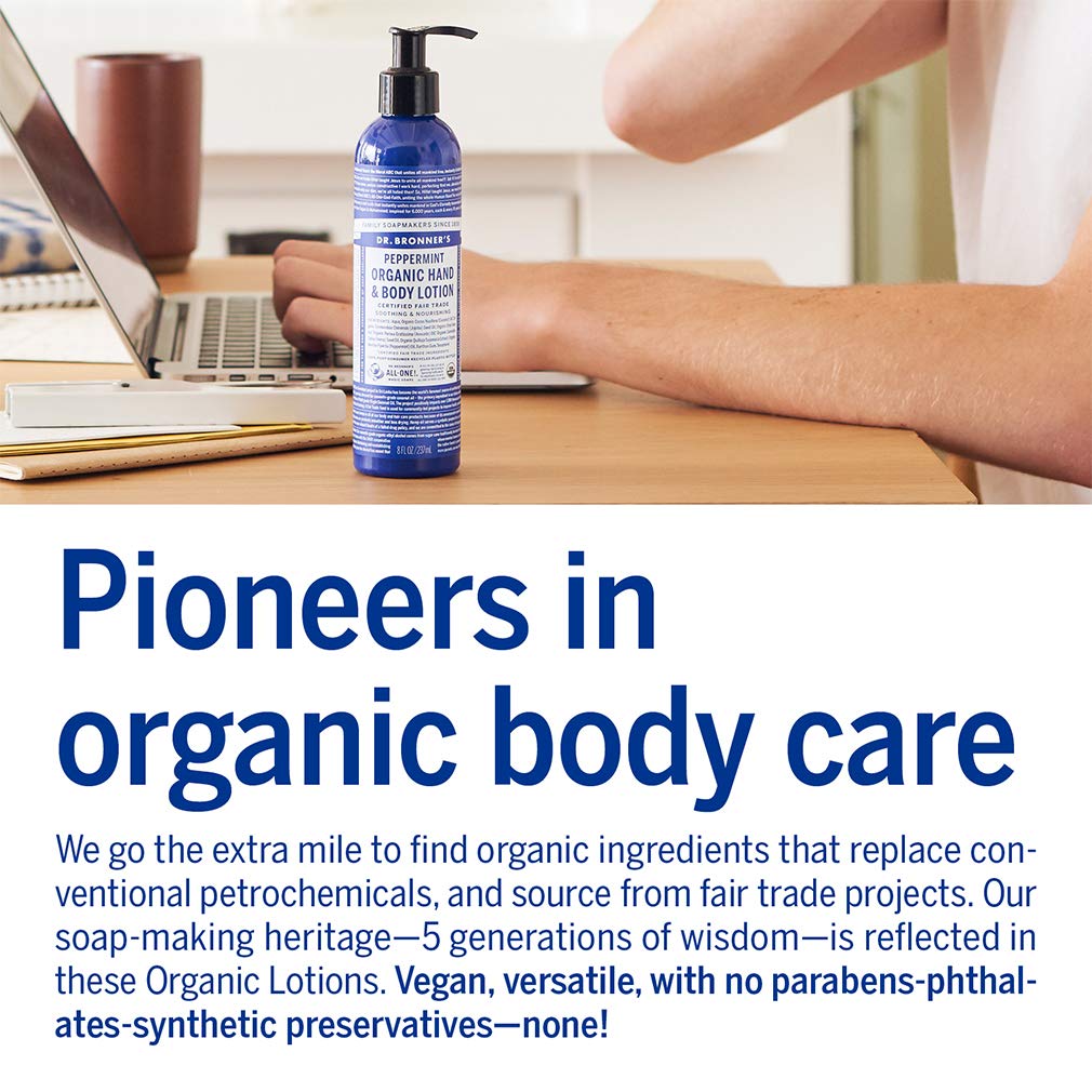 Dr. Bronner's ingredients label closeup showing organic and fair trade focus