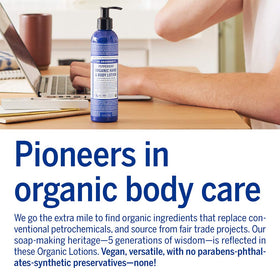 Dr. Bronner's ingredients label closeup showing organic and fair trade focus