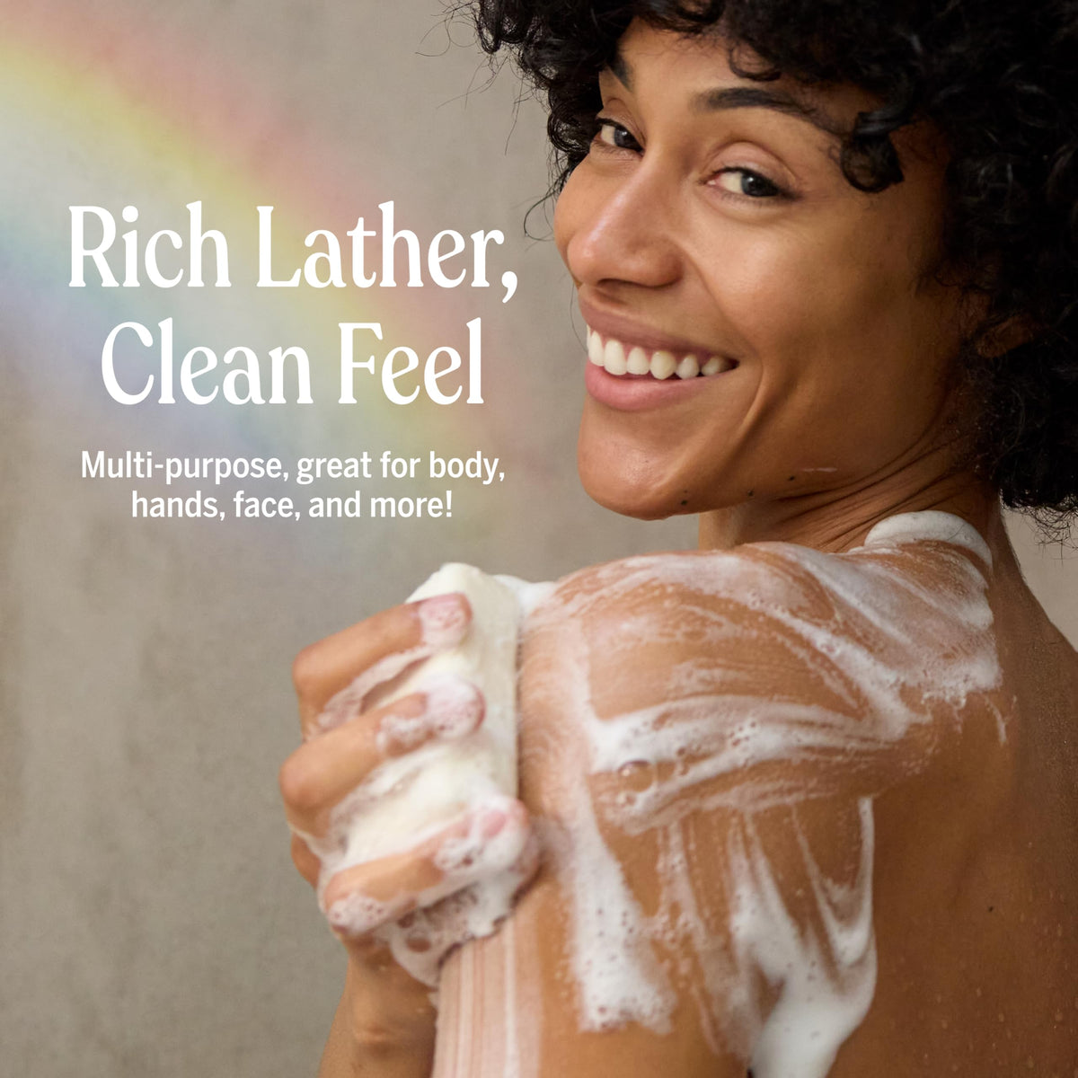Dr. Bronner's bar on soap dish keeping soap dry to extend lifespan