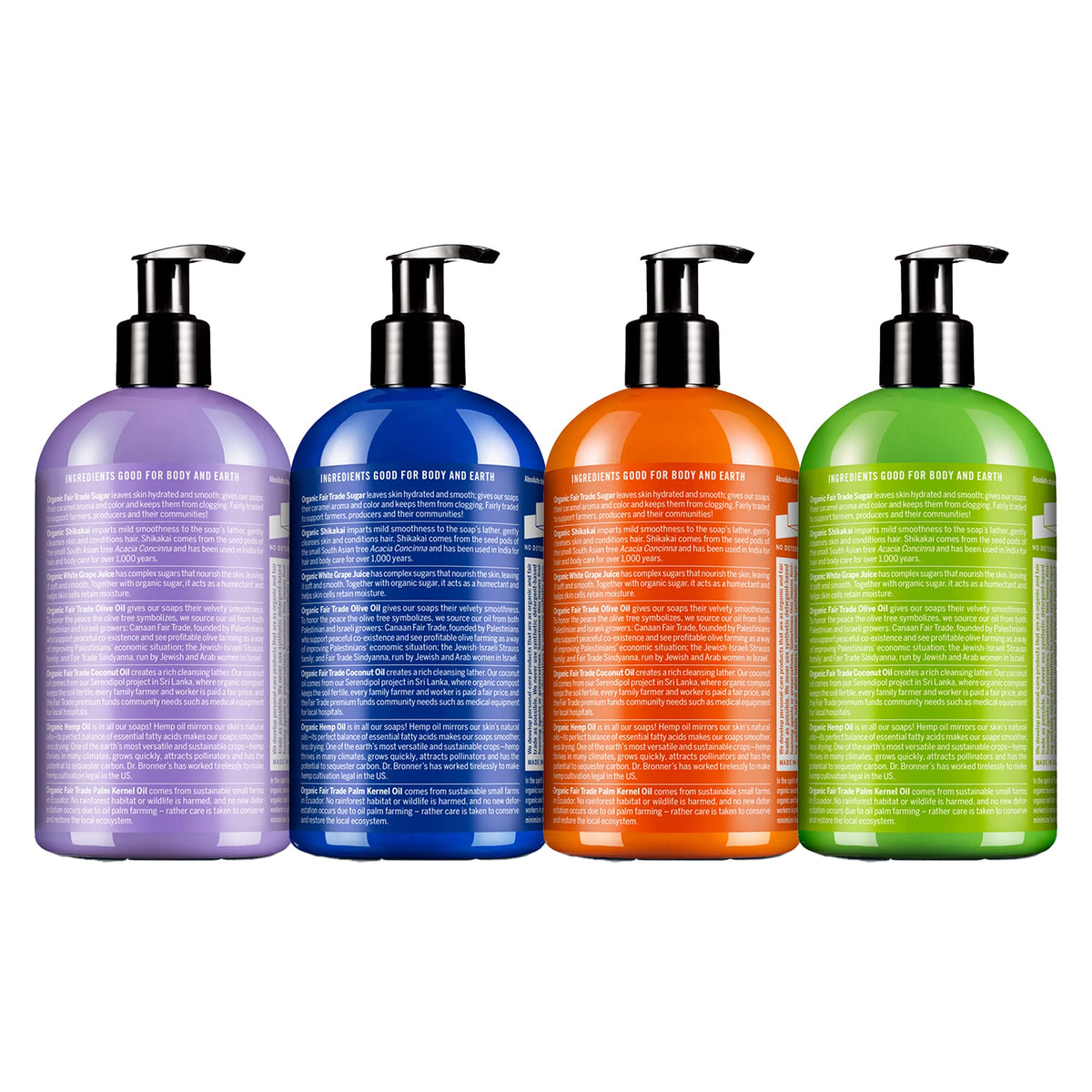 Dr. Bronner's Lavender bottle close-up showing label and texture for a calming, plant-based cleanse