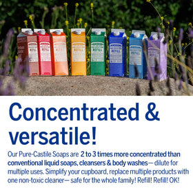 Dr. Bronner's lather on hand illustrating rich foam and clean-rinse benefit for skin