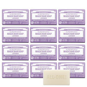 Dr. Bronner's lavender Magic Bar front packaging showing brand and fragrance benefits