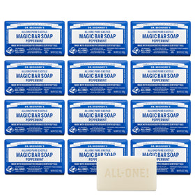 Dr. Bronner's peppermint bar front packaging showing product and scent benefit
