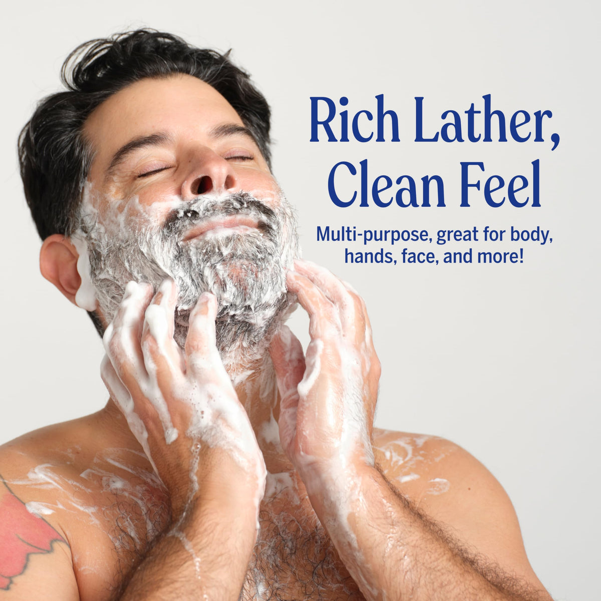 Bathroom pump dispenser with Dr. Bronner's peppermint diluted soap for daily use