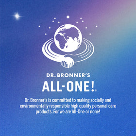 Dr. Bronner's bottle recycling information on post-consumer recycled plastic