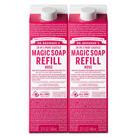 Dr. Bronner's rose refill front packaging showing size and scent benefits