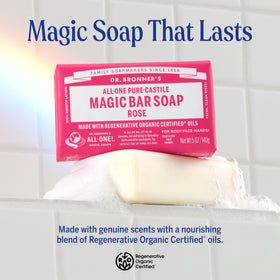 Dr. Bronner's close-up of bar texture highlighting creamy lather potential