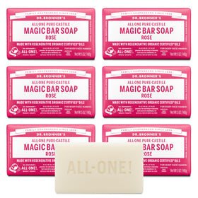 Dr. Bronner's rose bar front packaging showing brand and scent benefit