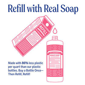 Dr. Bronner's close-up label highlighting organic certified oils and trust