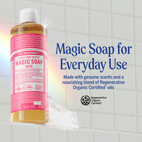 Dr. Bronner's close-up pump bottle top for easy dispensing and control